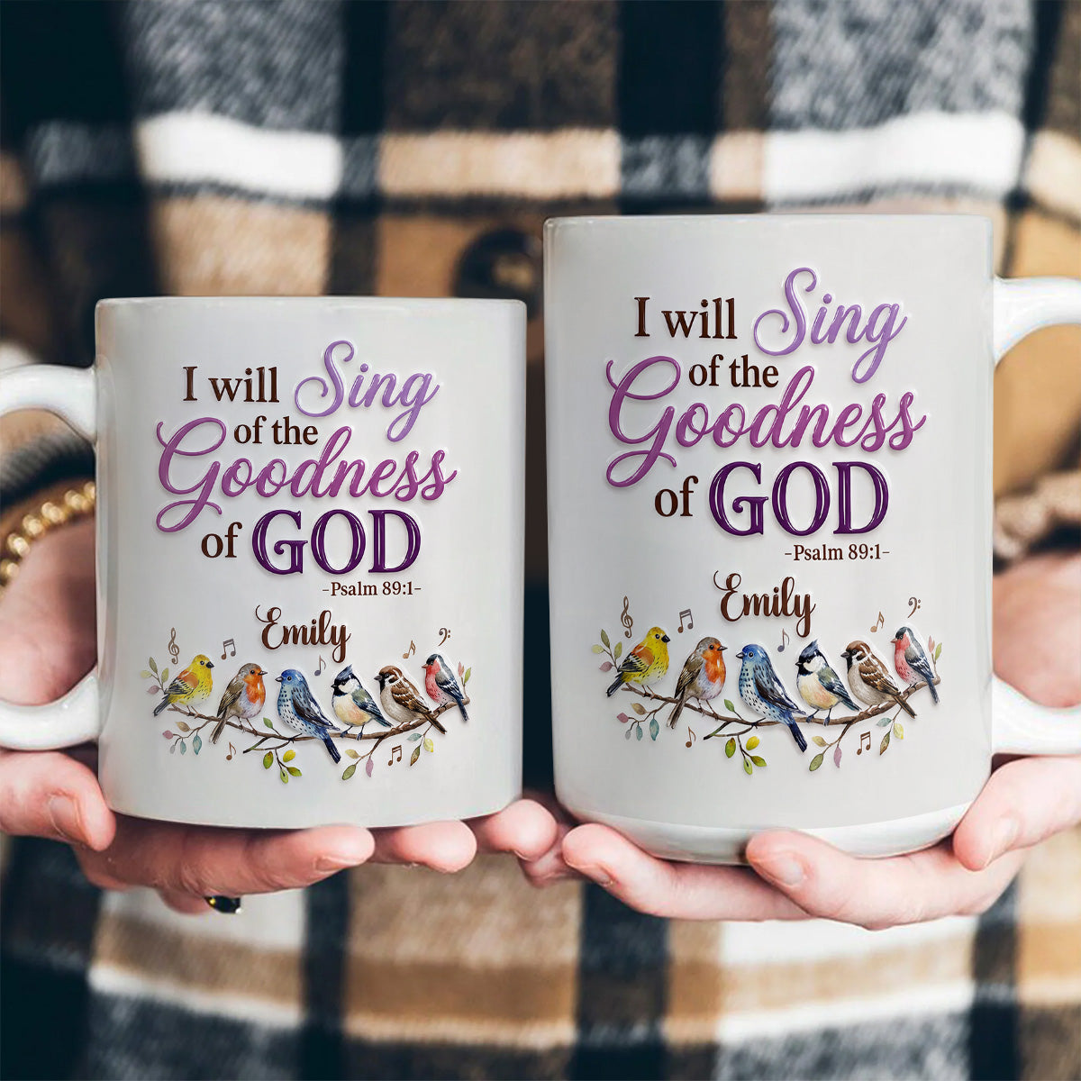 Faith-Inspired Bird Song - Personalized Ceramic Coffee Mug