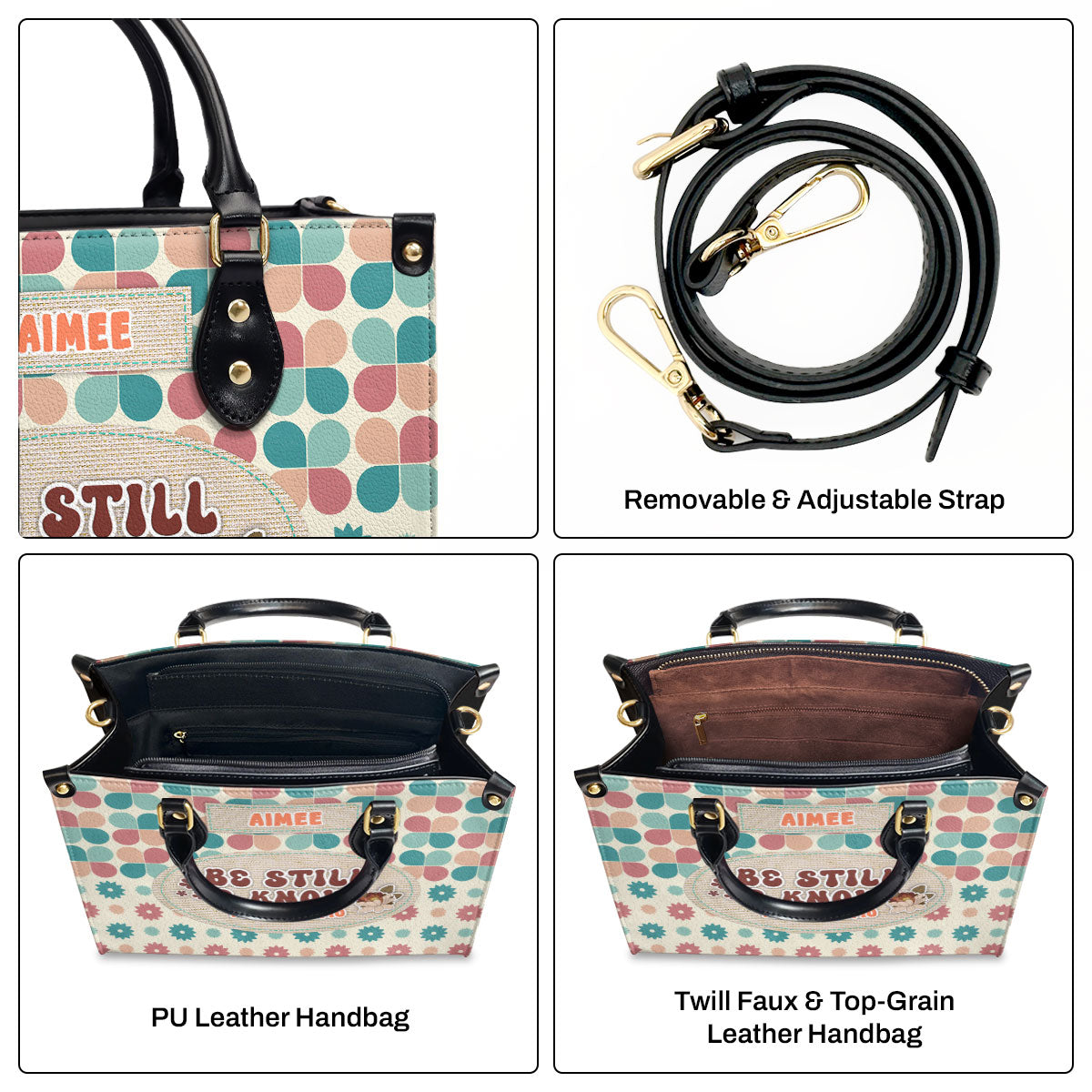 Be Still And Know - Personalized Leather Handbag GMJSLB200081