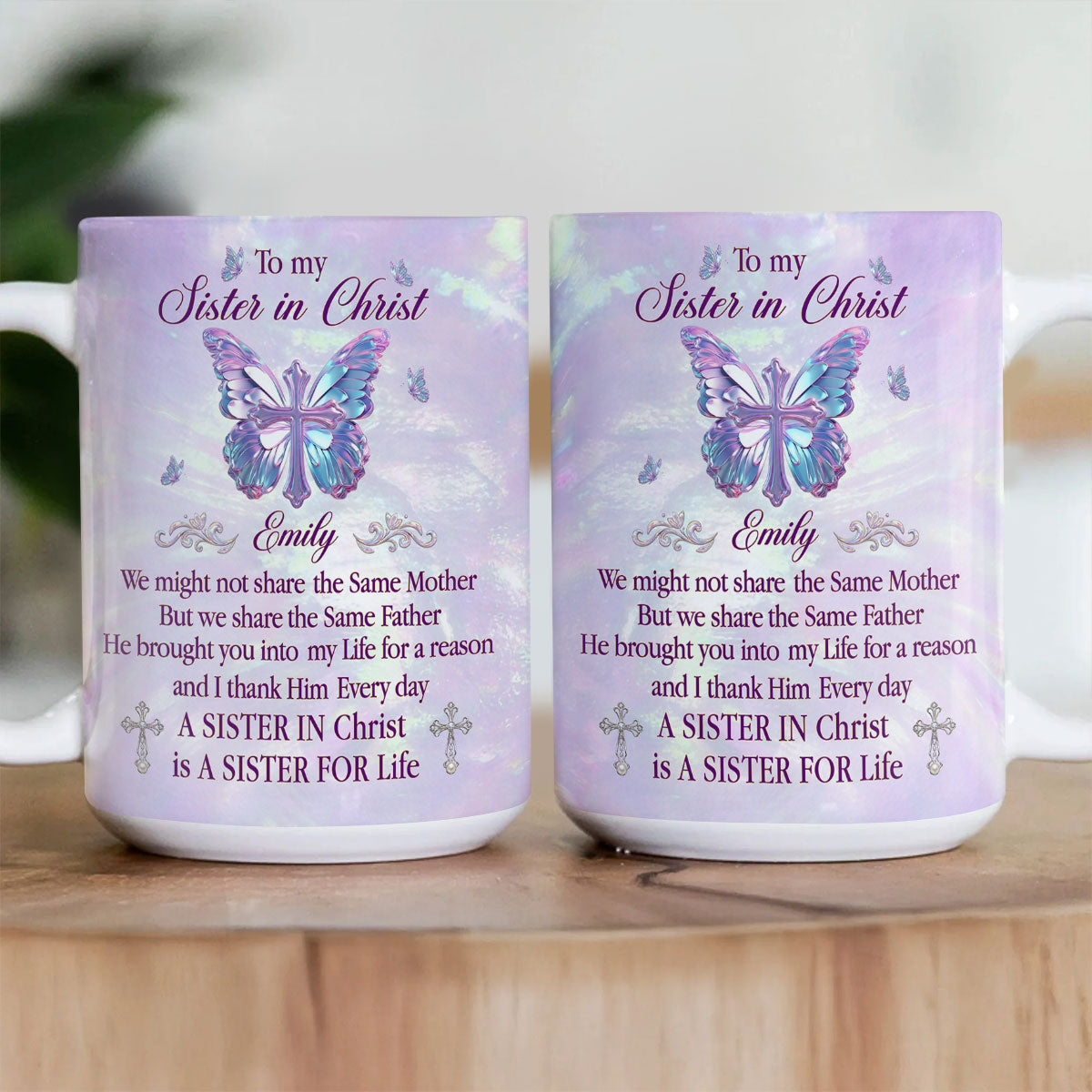 Sisters in Christ - Personalized Ceramic Coffee Mug