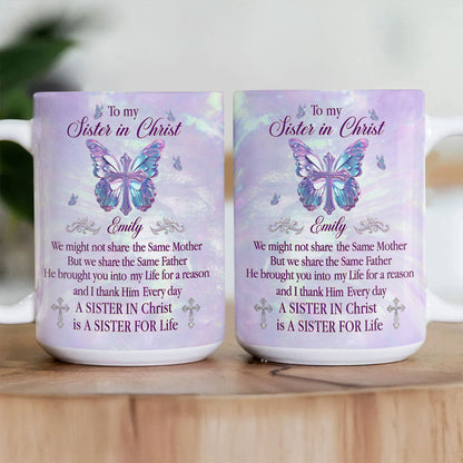 Sisters in Christ - Personalized Ceramic Coffee Mug