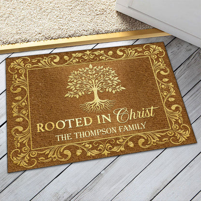 Rooted In Christ - Personalized Doormat for Family