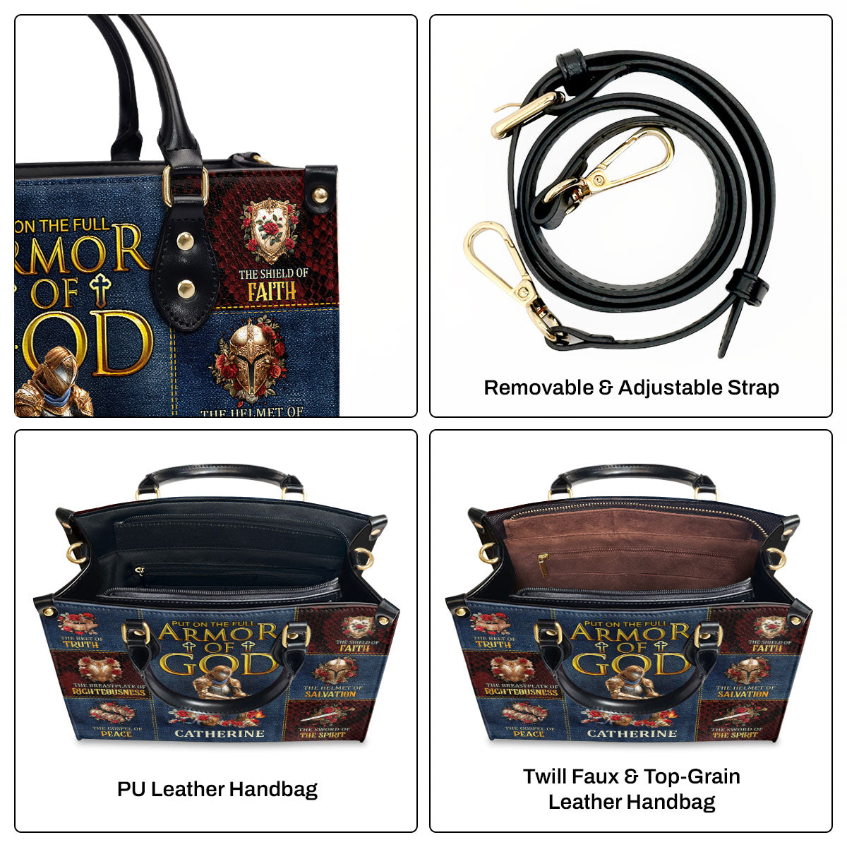 Armor Of God - Personalized Leather Handbag - Gift for Women GMJSLB200033