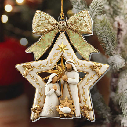 Faithful Home Decor - Christmas Holy Family Nativity - Acrylic Ornament GOJS10331