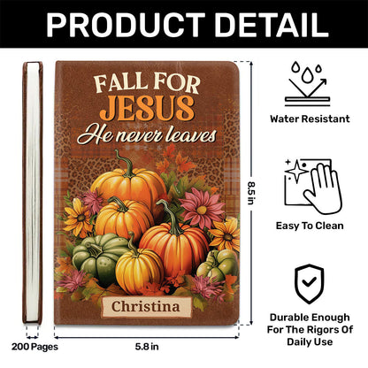 Fall For Jesus - Personalized Leather Cover Notebook GMJSNB200051