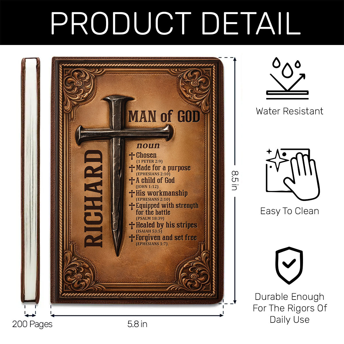 A Child of God - Personalized Leather Notebook GMJSNB200021