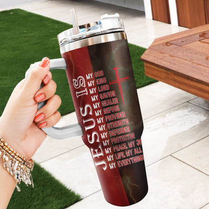Jesus Is - Personalized Stainless Steel Tumbler - Christian Gift for Men