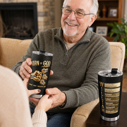 Man Of God Husband Daddy - Personalized Stainless Steel Tumbler