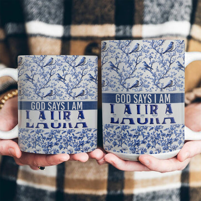 God Says I Am - Personalized Ceramic Coffee Mug