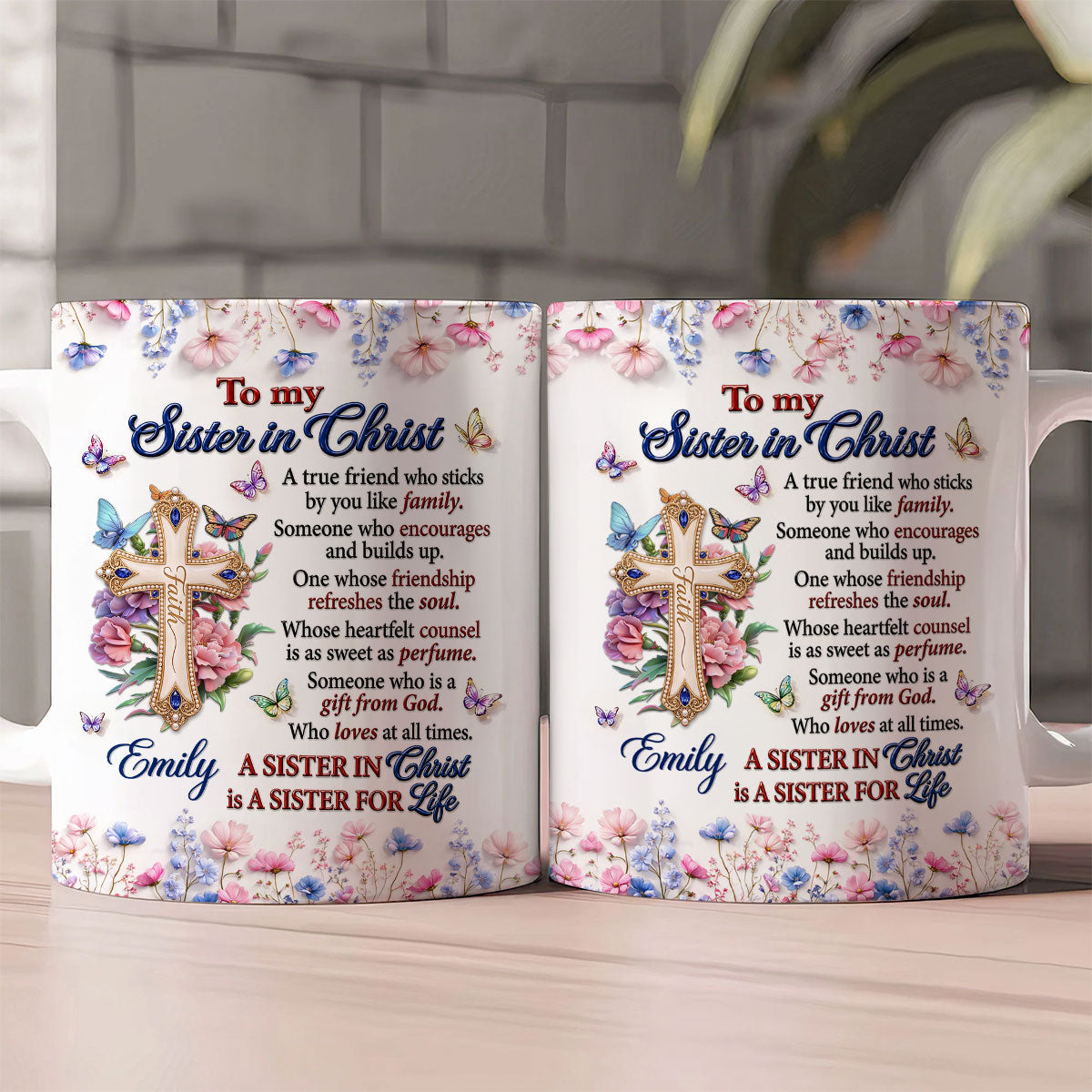 To My Sister In Christ - Personalized Ceramic Coffee Mug