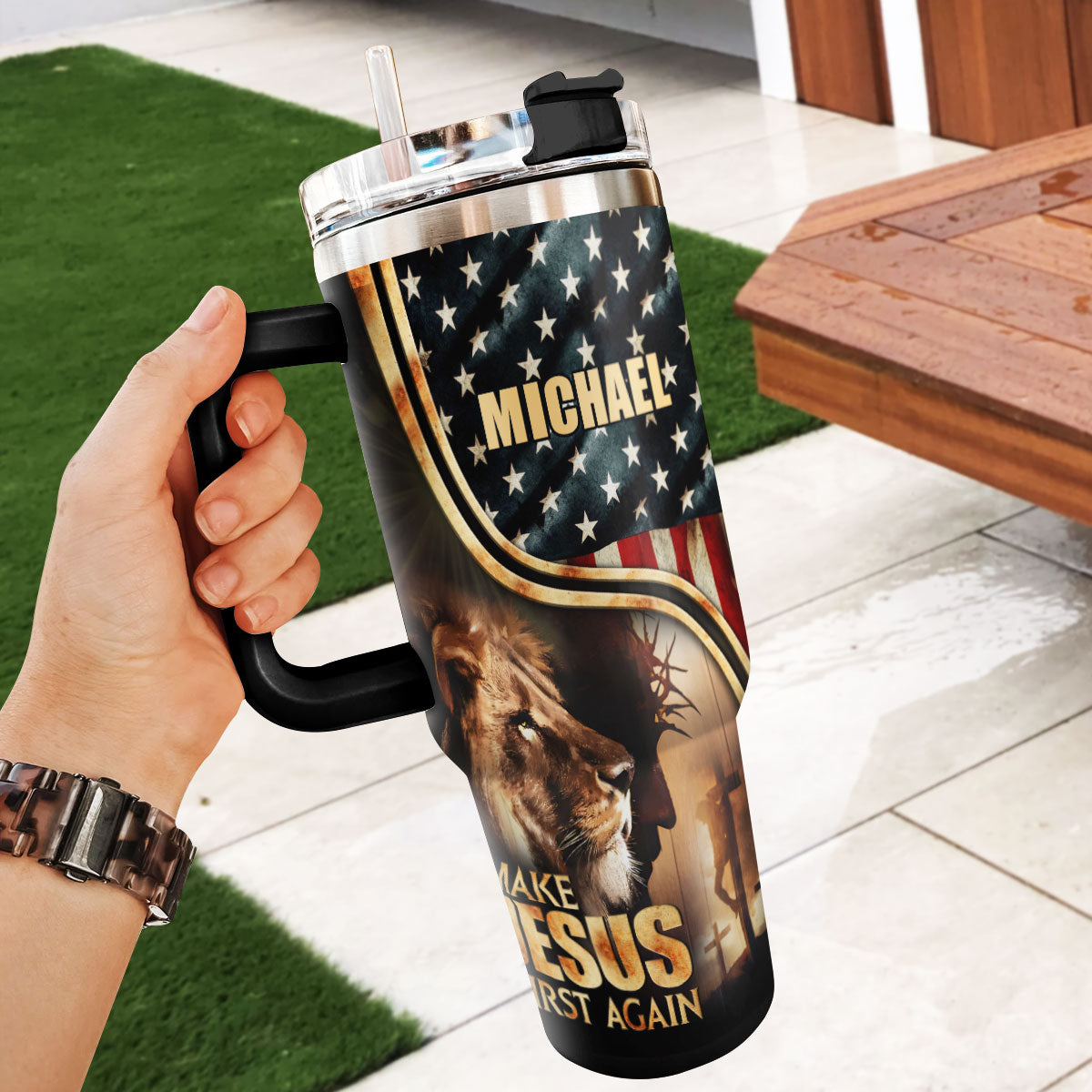 Make Jesus First Again - Personalized Stainless Steel Tumbler