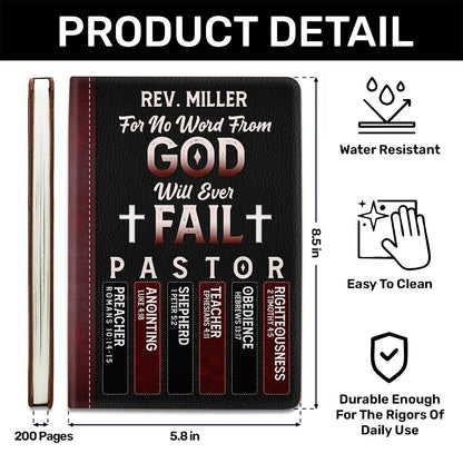 For No Word From God Will Ever Fail - Personalized Leather Cover Notebook GMJSNB200044