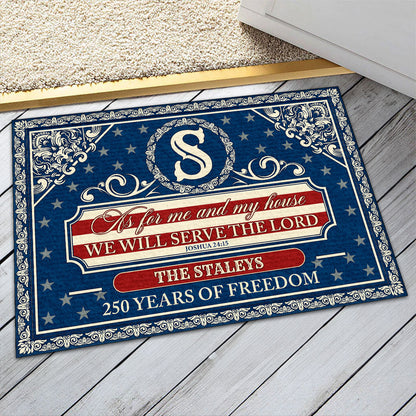 Serve The Lord - Personalized Doormat - Christian Faith GDMJS10012
