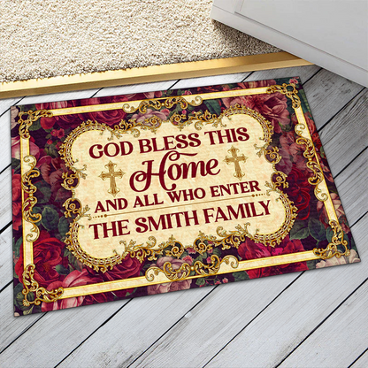 God Bless This Home - Personalized Doormat GDMJS10048