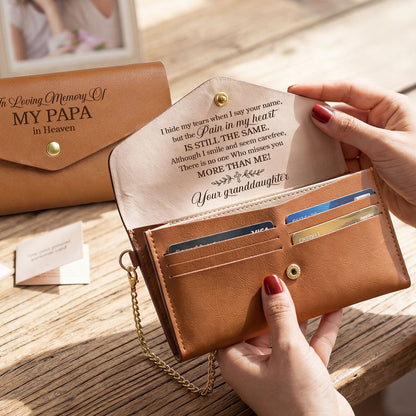 In Loving Memory Of Daddy - Personalized Leather Envelope Wallet