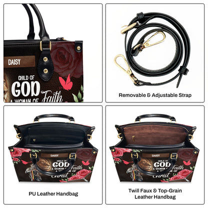 Child Of God - Personalized Leather Handbag - Christian Faith Gift for Women GMJSLB200083