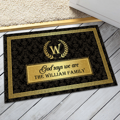 God Says We Are - Personalized Doormat - Christian Home Decor