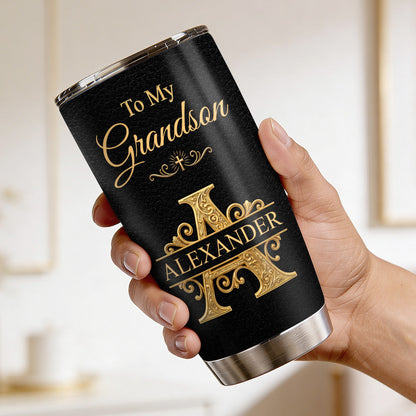 Never Forget How Much I Love You - Personalized Tumbler for Grandson