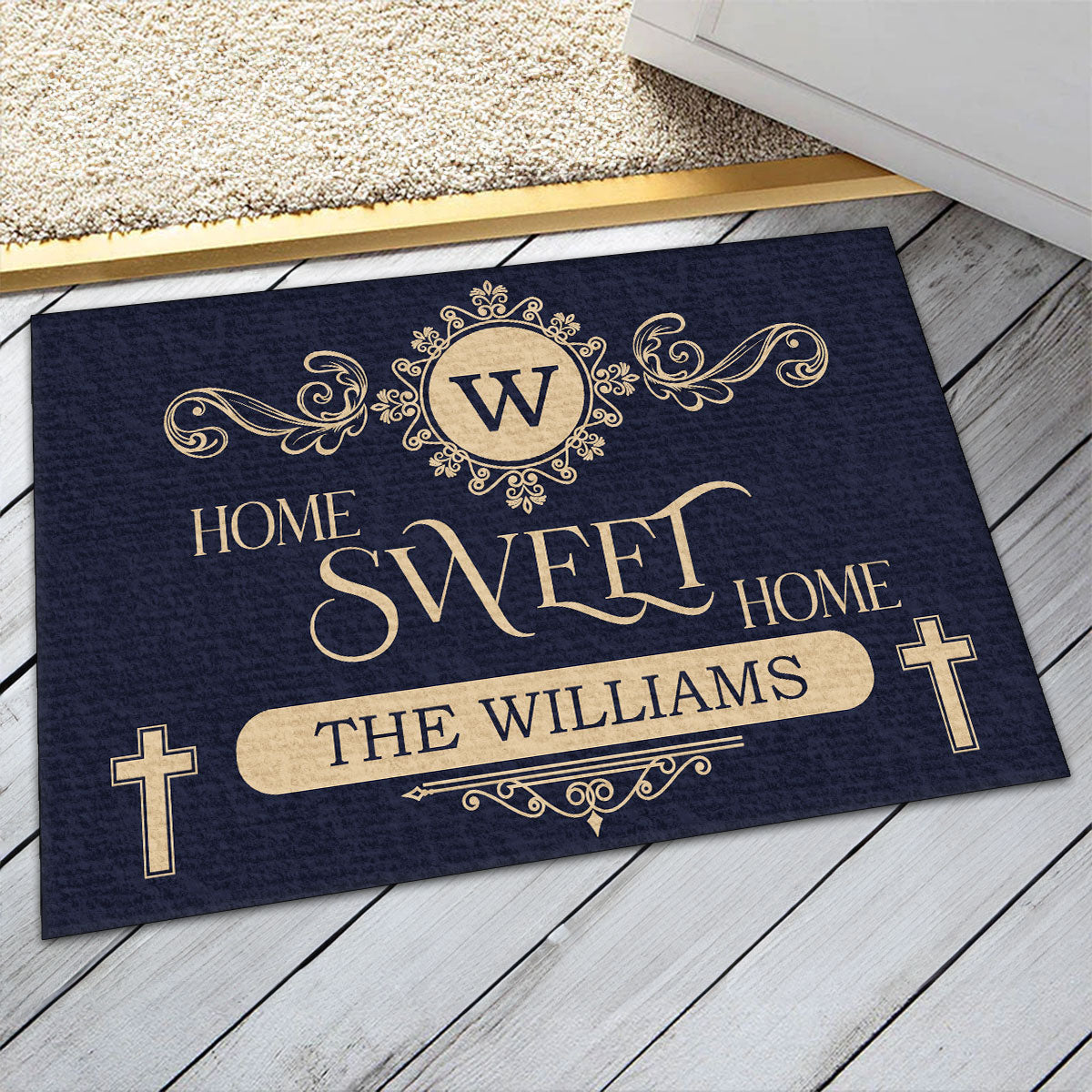 Home Sweet Home - Personalized Doormat - Custom Name Welcome Mat GDMJS10105