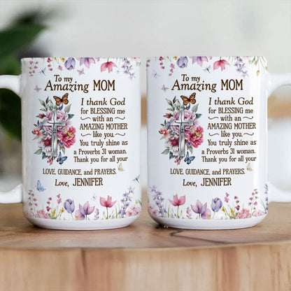 To My Amazing Mom - Personalized Ceramic Coffee Mug
