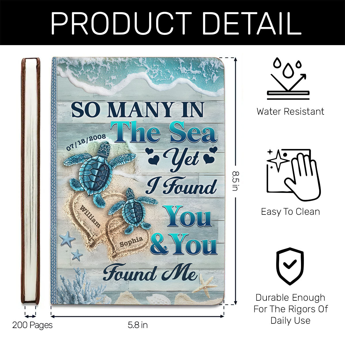 Love You Forever - Personalized Leather Cover Notebook GMJSNB200074