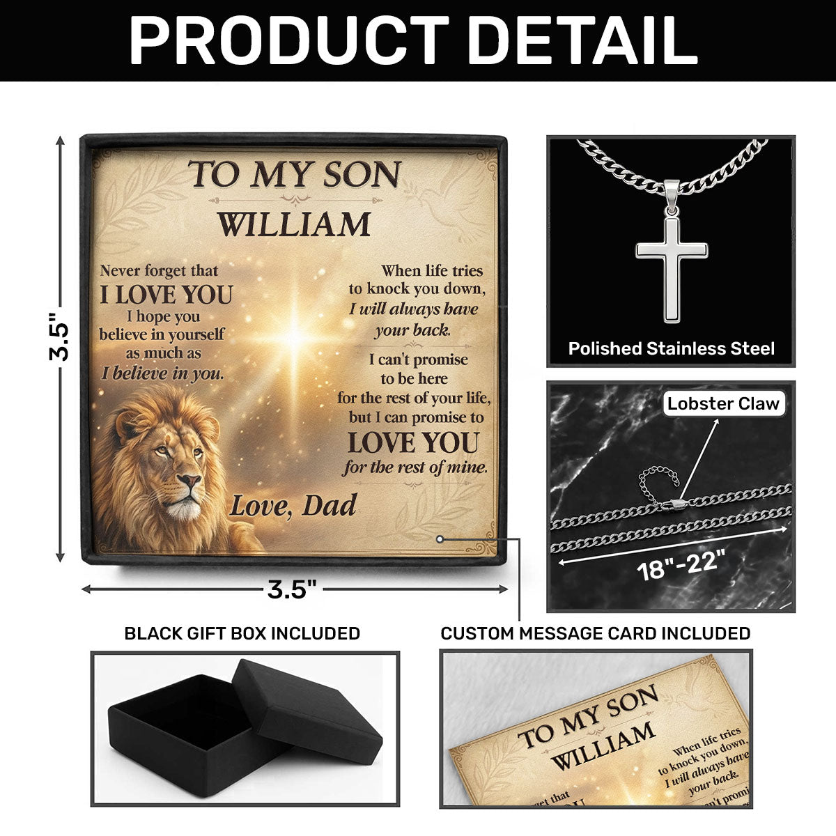 When Life Tries To Knock You Down - Christian Cross Necklace GMJSCLC200007