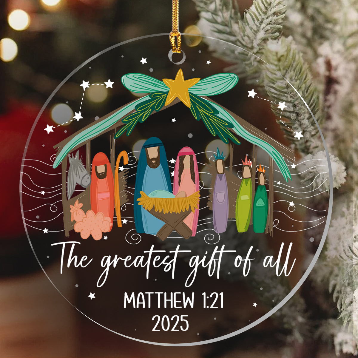 Nativity Scene - Acrylic Christmas Ornament GOJS10316