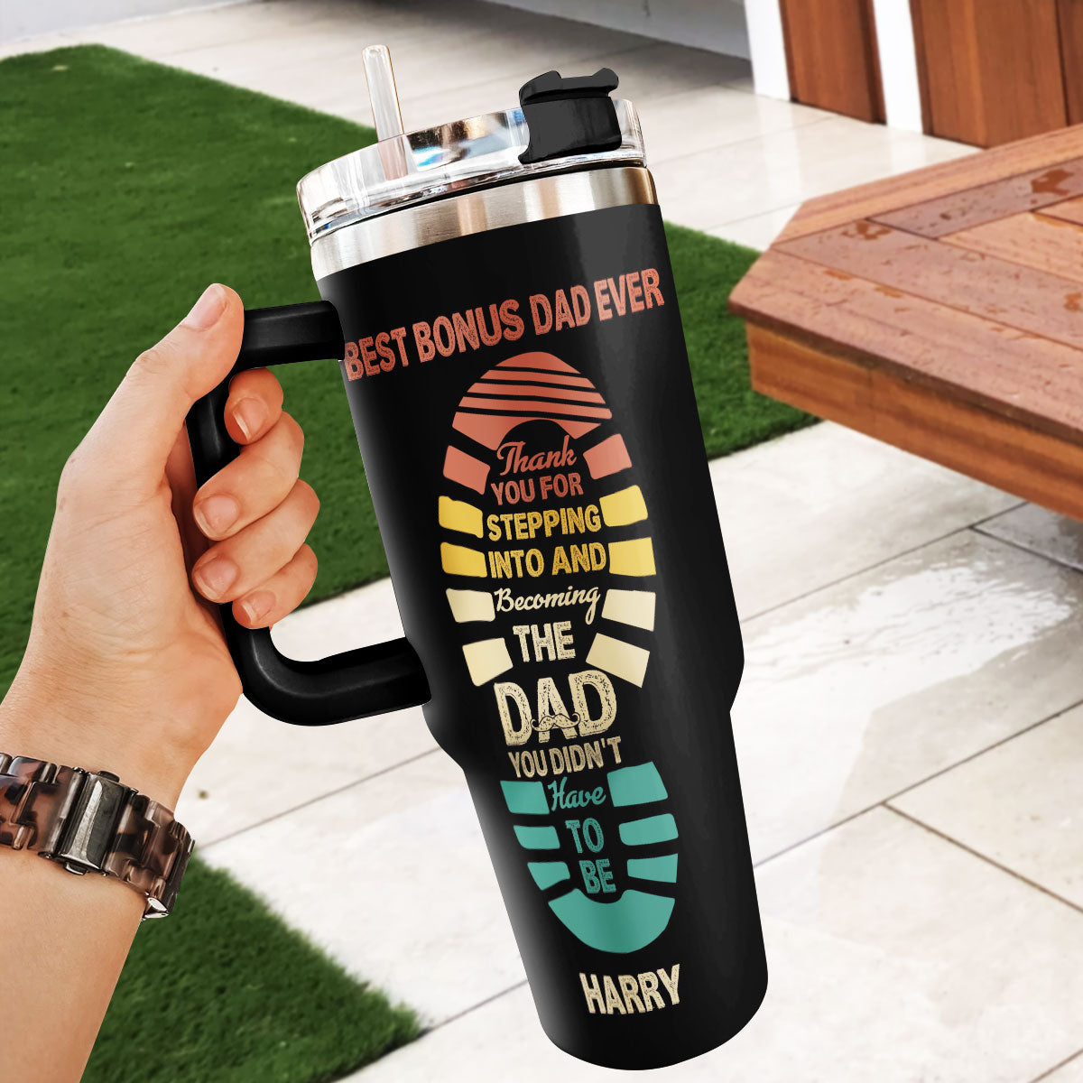Best Bonus Dad Ever - Personalized Stainless Steel Tumbler