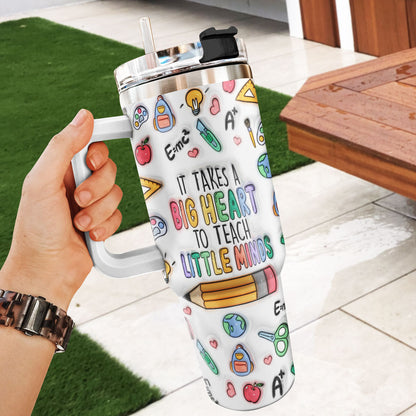 Big Heart To Teach - Personalized Stainless Steel Tumbler