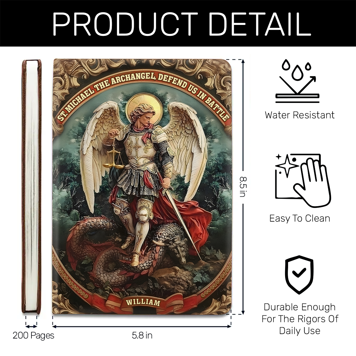 Defender Of Heaven - Personalized Leather Cover Notebook GMJSNB200019