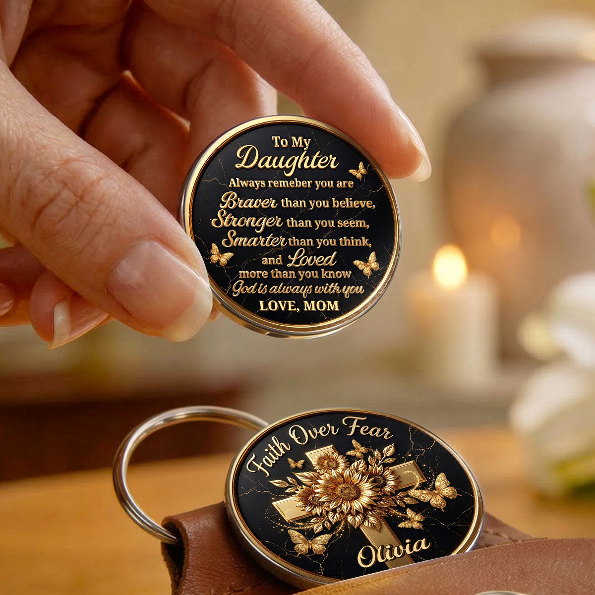 To My Daughter Loved More Than You Know - Personalized Pocket Hug Keepsake