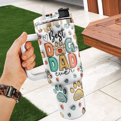 Best Dog Dad Ever - Personalized Stainless Steel Tumbler