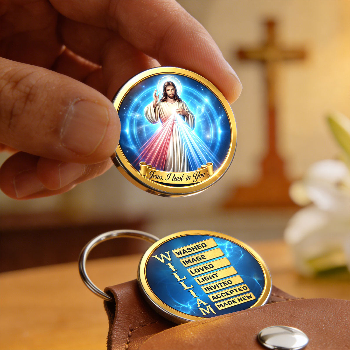 Jesus I Trust In You - Personalized Pocket Hug Christian Keepsake