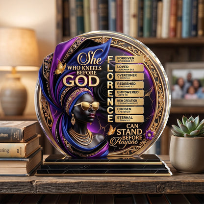 She Who Kneels Before God - Personalized Acrylic Plaque GAPJS10019