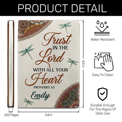 Trust In the Lord Notebook - Personalized Leather Cover GMJSNB200029
