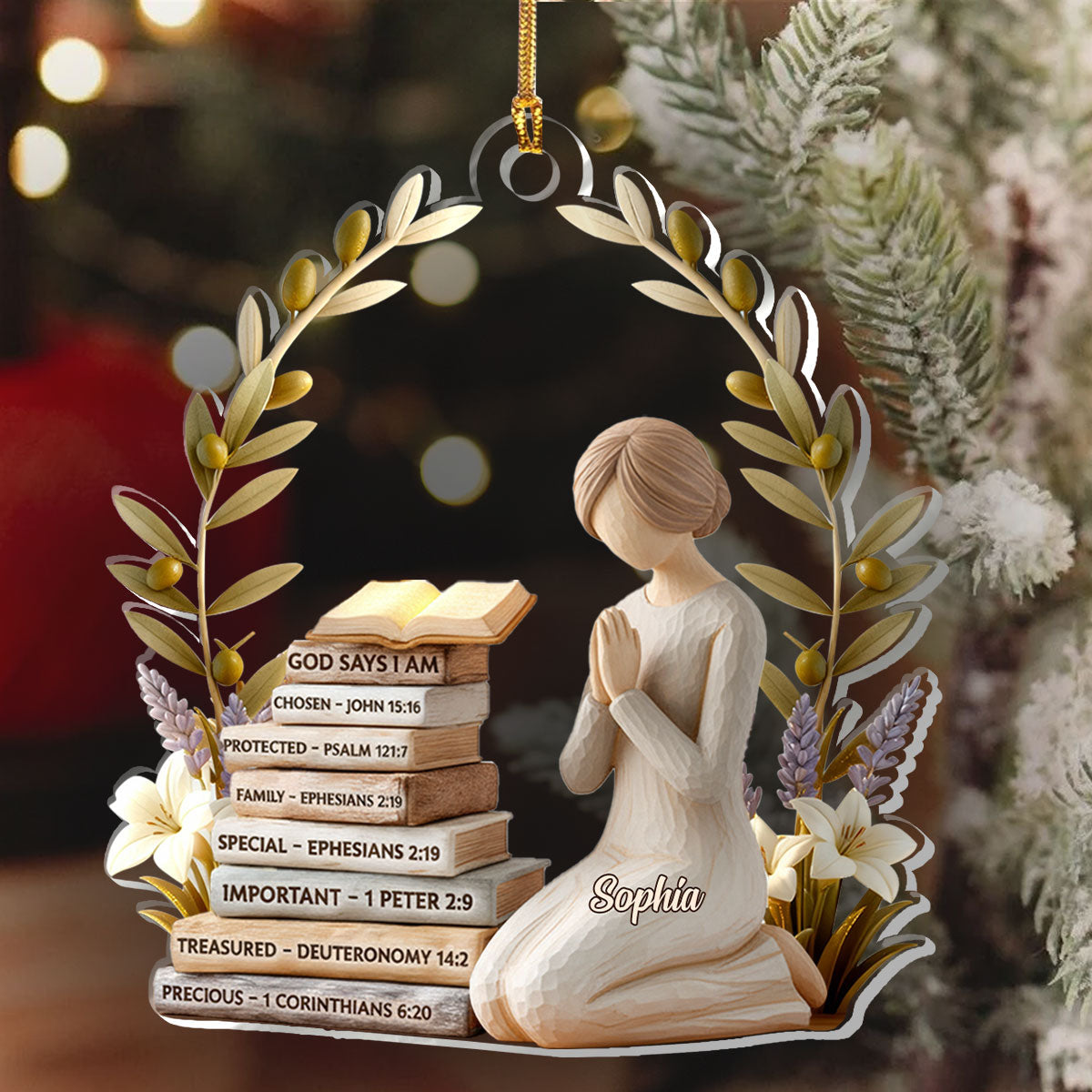 God Says I Am - Personalized Acrylic Ornament - Gift for Her GOJS10309