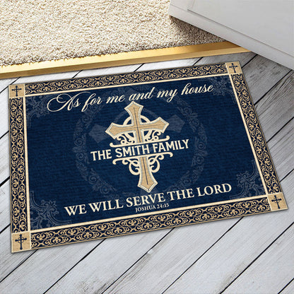 Serve The Lord - Personalized Doormat - Christian Home Decor