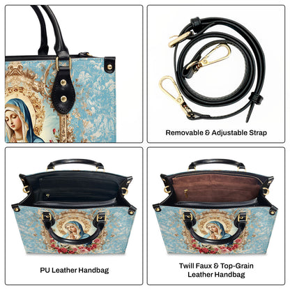Our Lady of Grace - Leather Handbag - Christian Floral Design GMJSLB200096