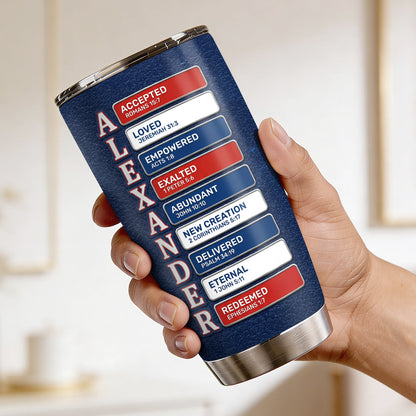 Man Of God - Personalized Stainless Steel Tumbler - Gift for Dad