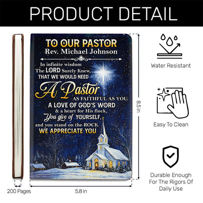 Faithful Pastor Tribute - Personalized Leather Cover Notebook GMJSNB200040