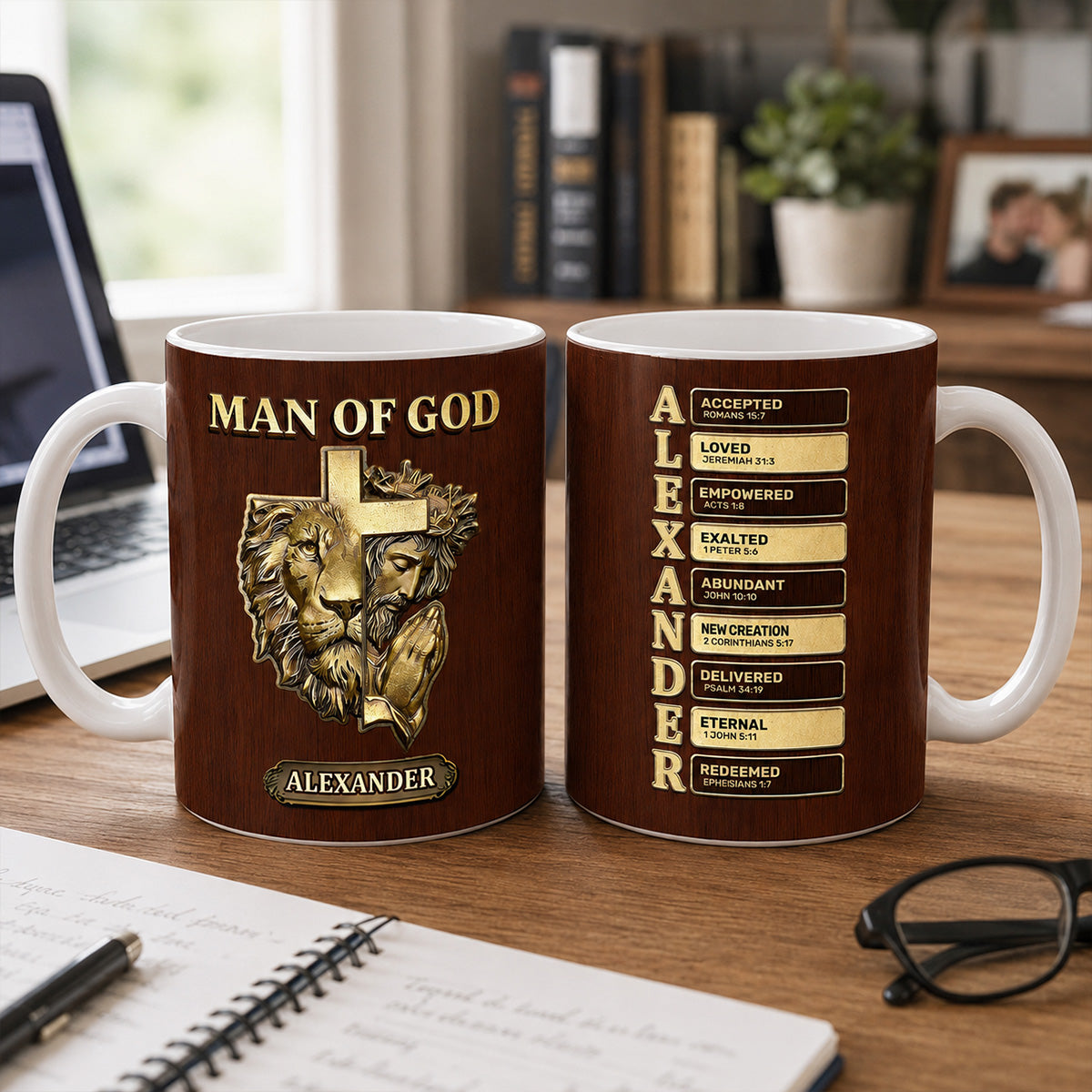 Man Of God - Personalized Ceramic Coffee Mug - Christian Faith Gift for Him