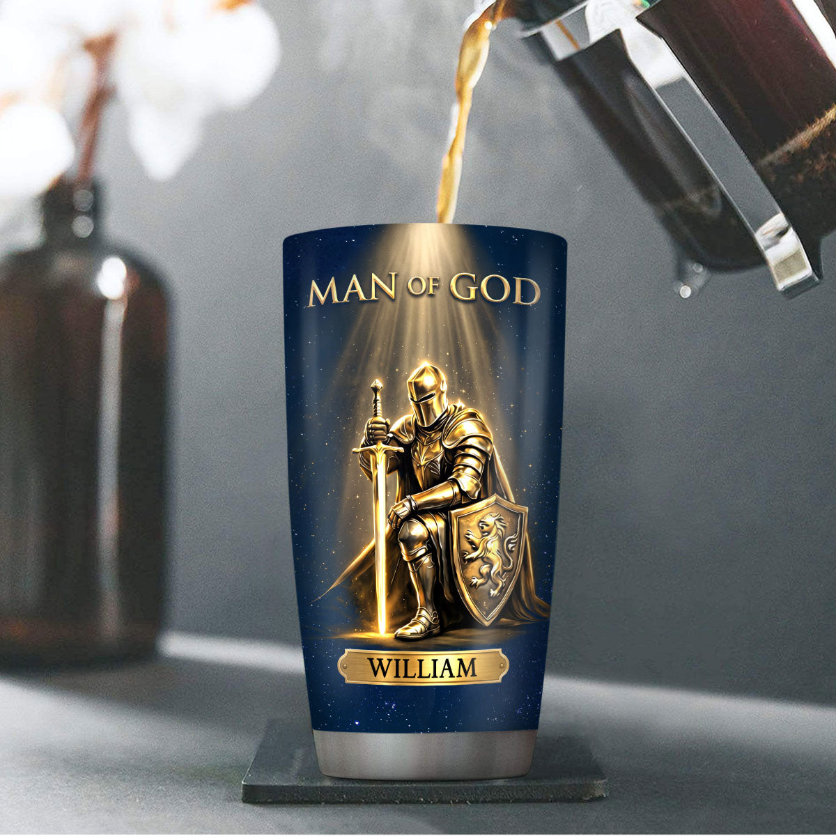 Man Of Faith - Personalized Stainless Steel Tumbler