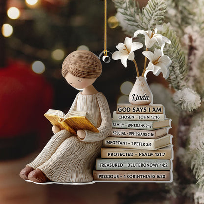 God Says I Am - Personalized Acrylic Ornament GOJS10353
