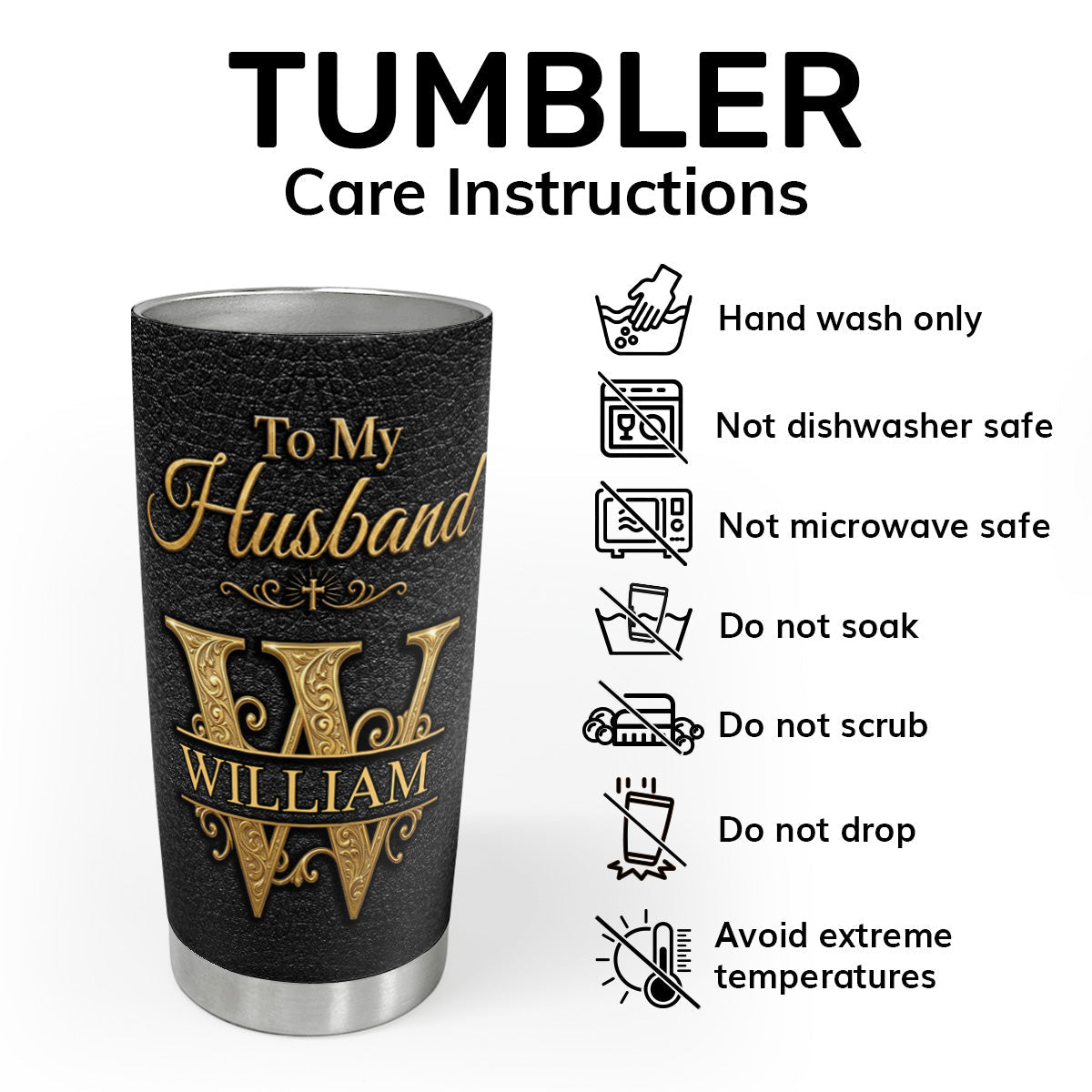 Never Forget I Love You - Personalized Stainless Steel Tumbler