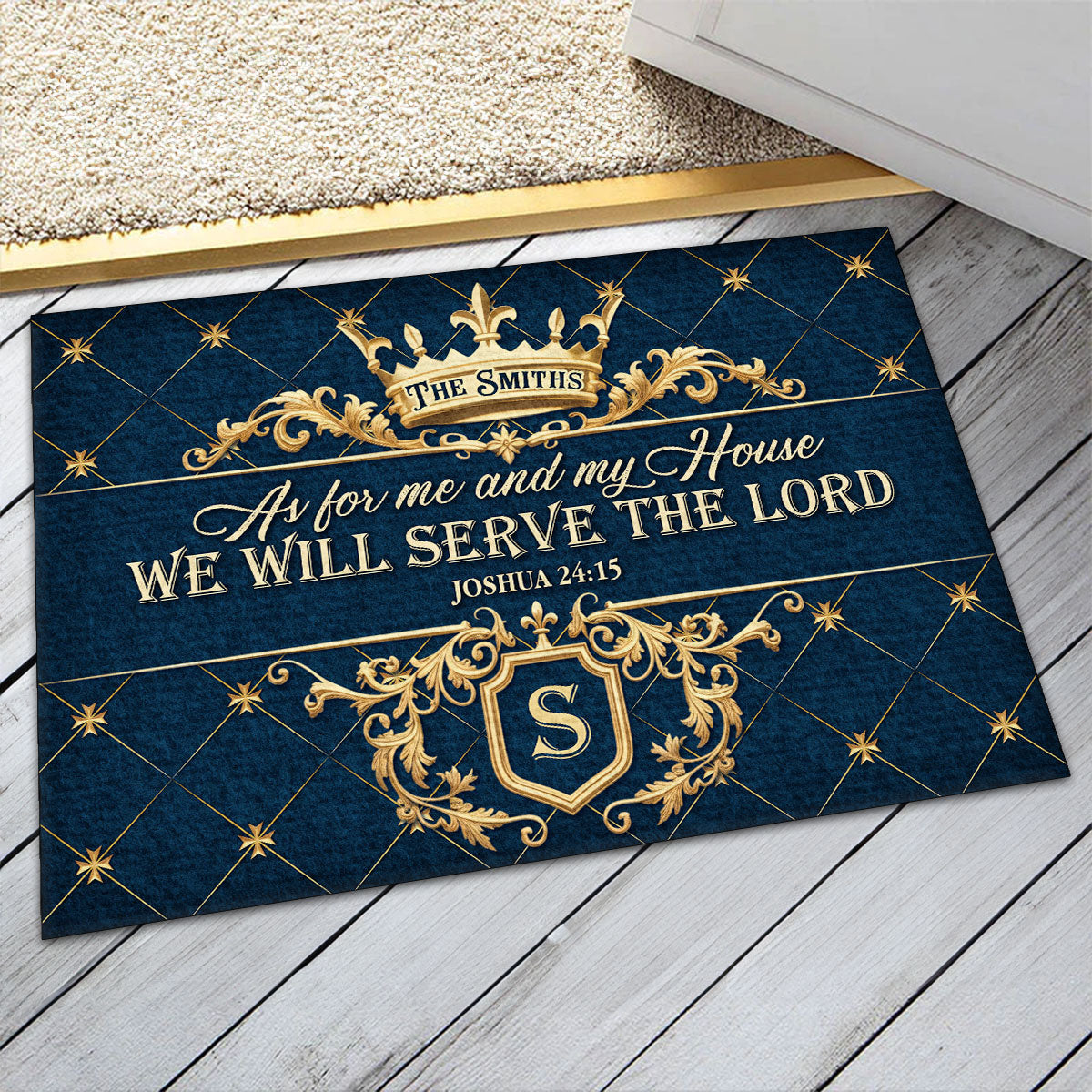 Serve The Lord - Personalized Doormat - Christian Home Decor