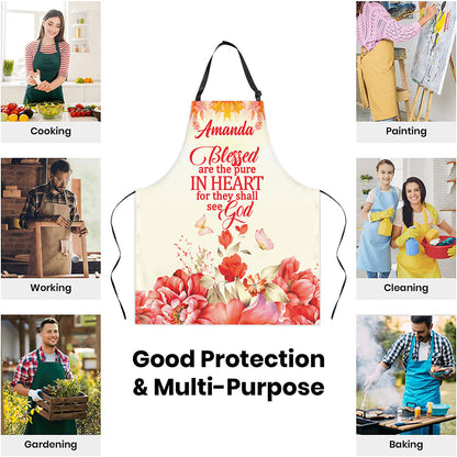 Blessed Are The Pure In Heart - Personalized Apron