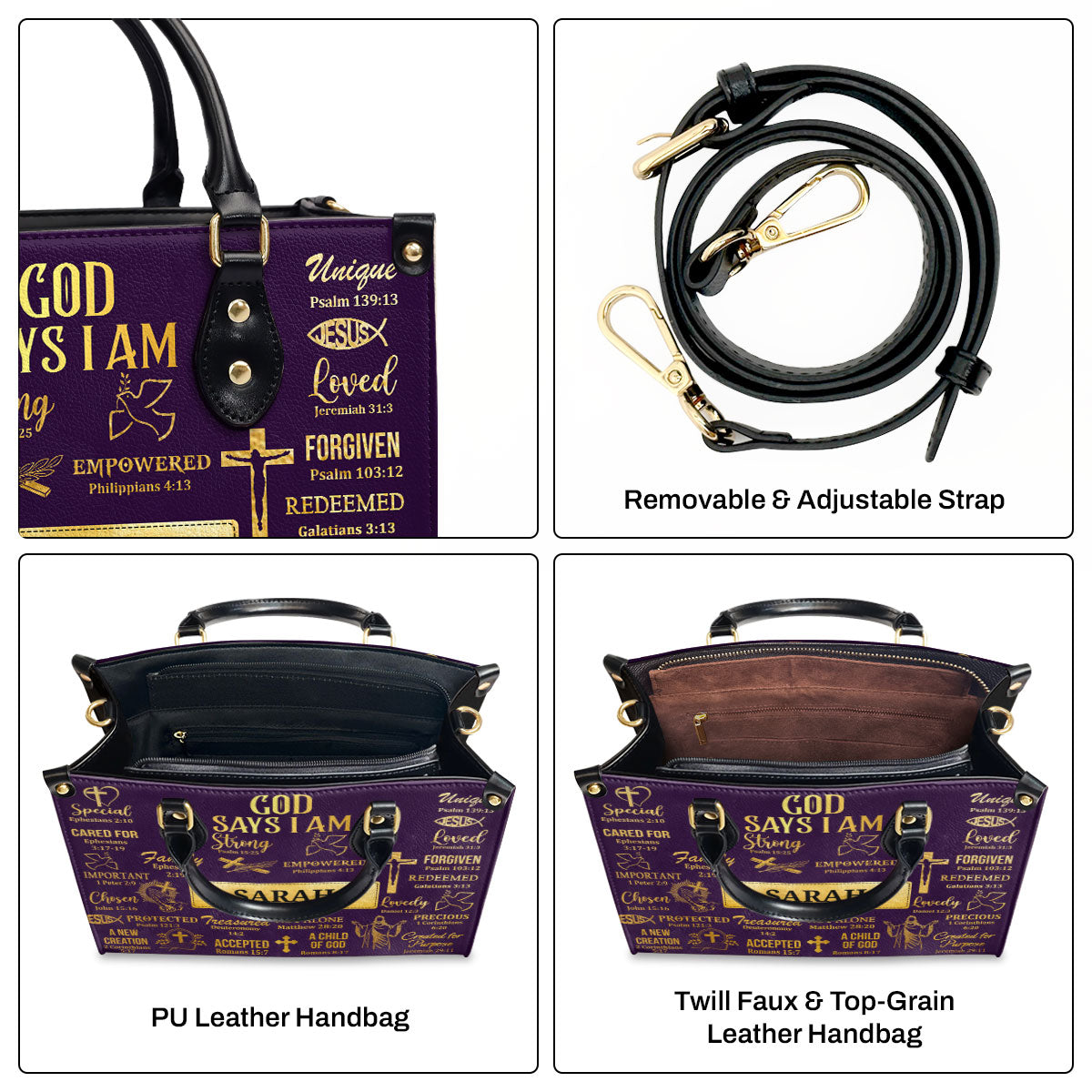What God Says About You - Personalized Leather Handbag GMJSLB200083