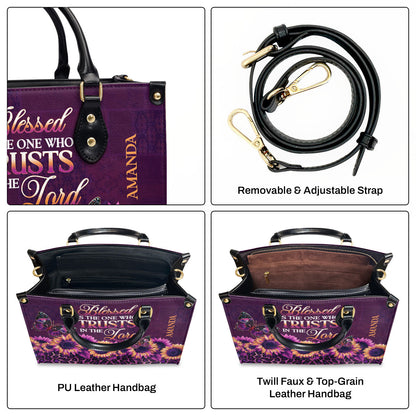 Blessed Is The One Who Trusts - Personalized Leather Handbag GMJSLB200035