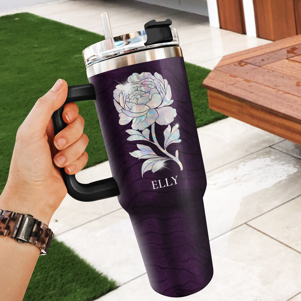 Gift For Women - Be Still And Know That I Am God - Personalized Stainless Steel Tumbler 20oz Floral Faithful