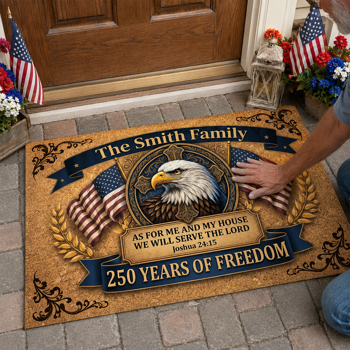 We Will Serve The Lord - Personalized Doormat - Christian Faith Home Decor GDMJS10002