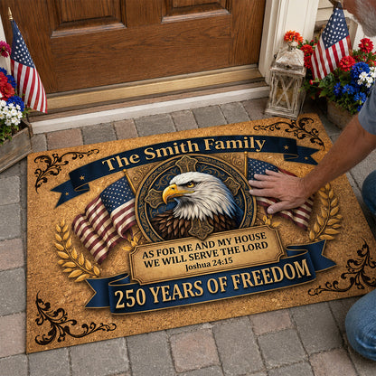 We Will Serve The Lord - Personalized Doormat - Christian Faith Home Decor GDMJS10002
